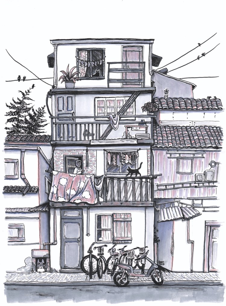 Apartment building with small magic